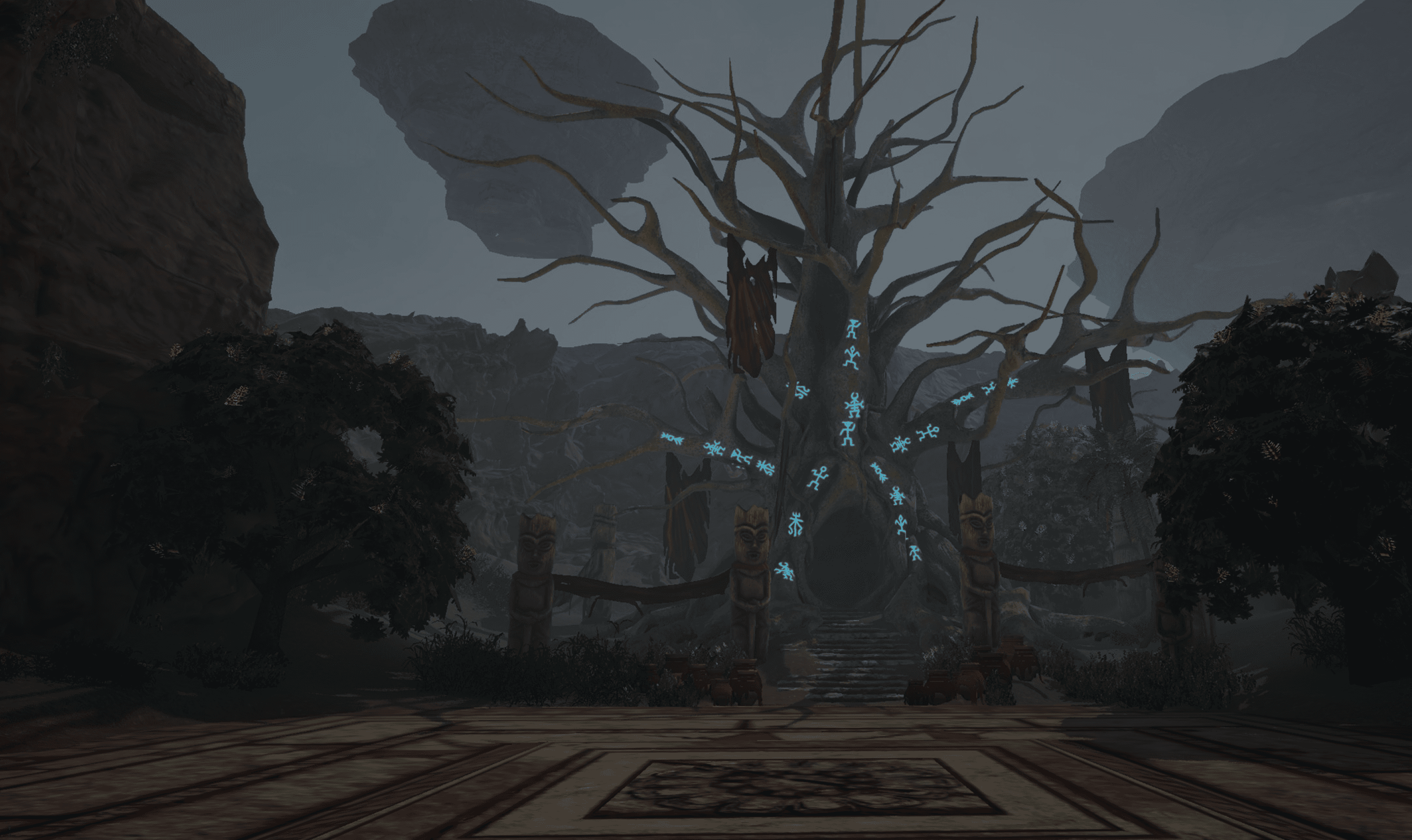 TODO ig: The spirit tree above the shrine, hung with nsibidi glyphs